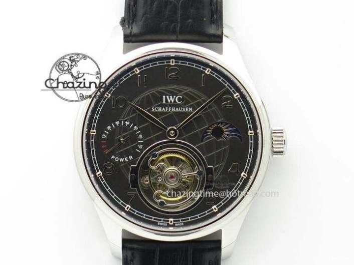 MIROTIME 0113 Portuguese Tourbillon IW5463 RG ZF Best Edition White Dial on Brown Leather Strap Stylish 7174